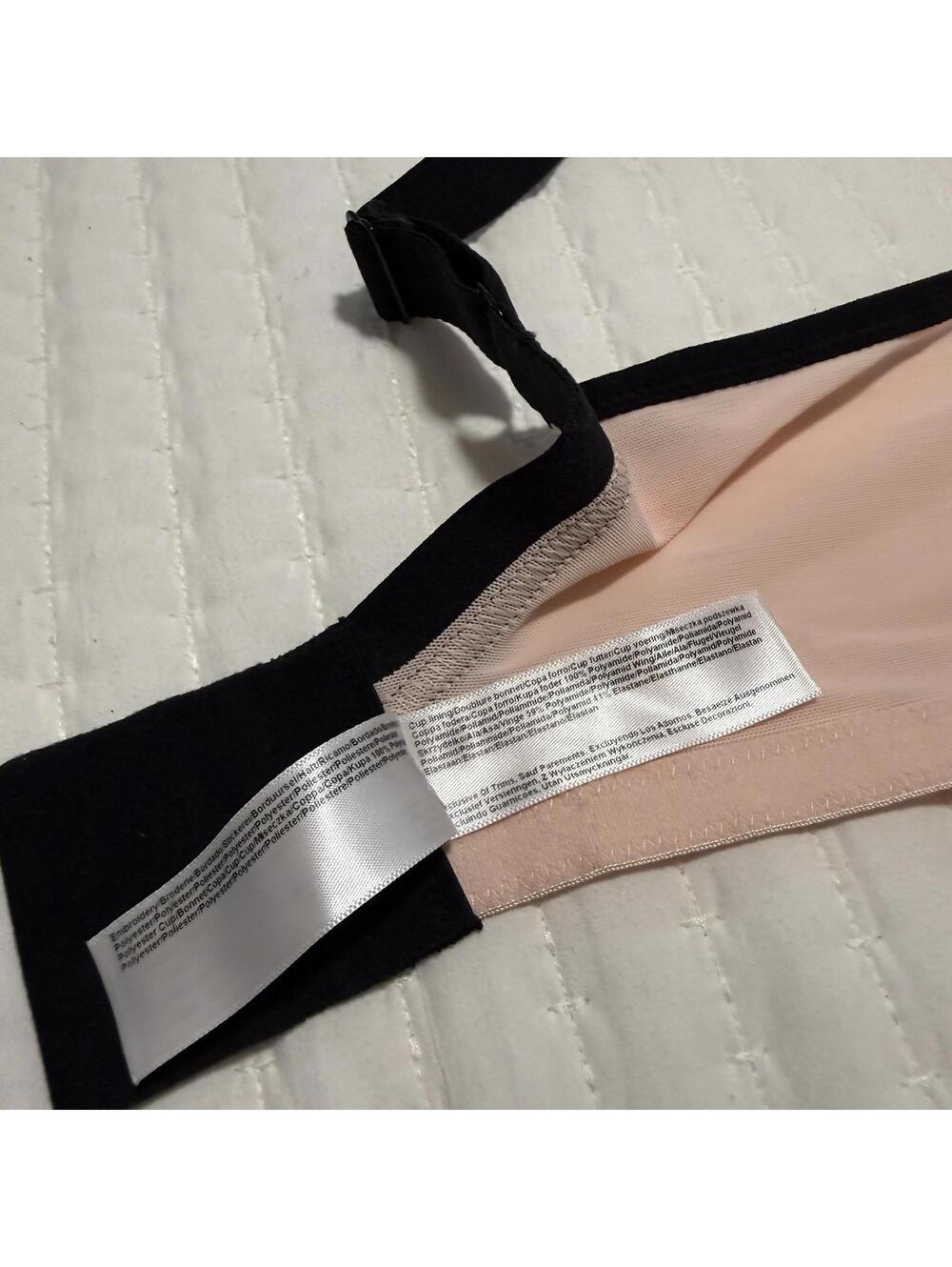 Elomi 38H Carrie Full-Figure Underwire Plunge Bra Lace & Mesh Pink Black NWT - Picture 9 of 13